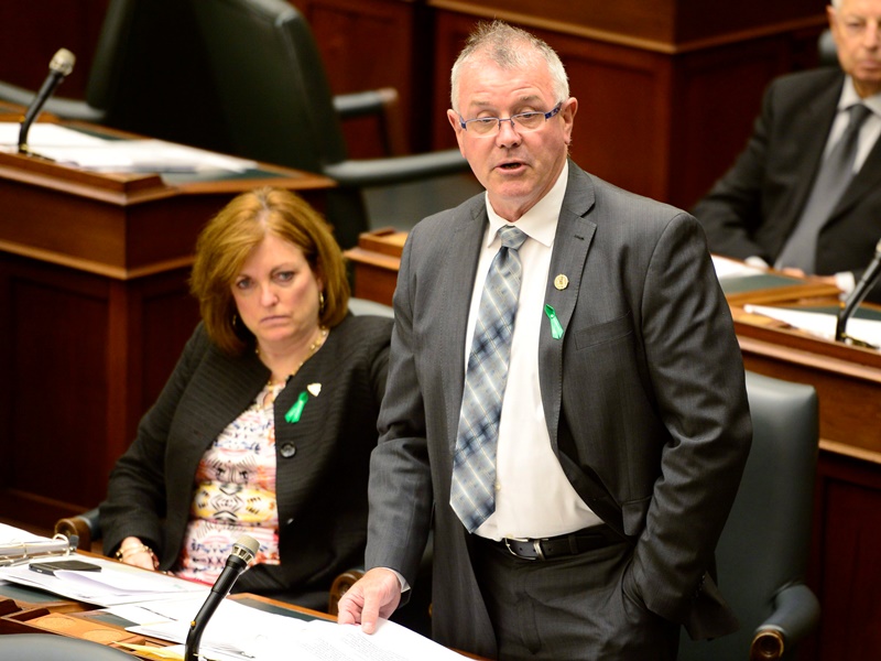 Ontario Labour Minister Kevin Flynn at the legislature in Toronto, Monday, May 25, 2015.