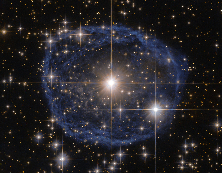 This Hubble image shows the Wolf-Rayet star WR31a.