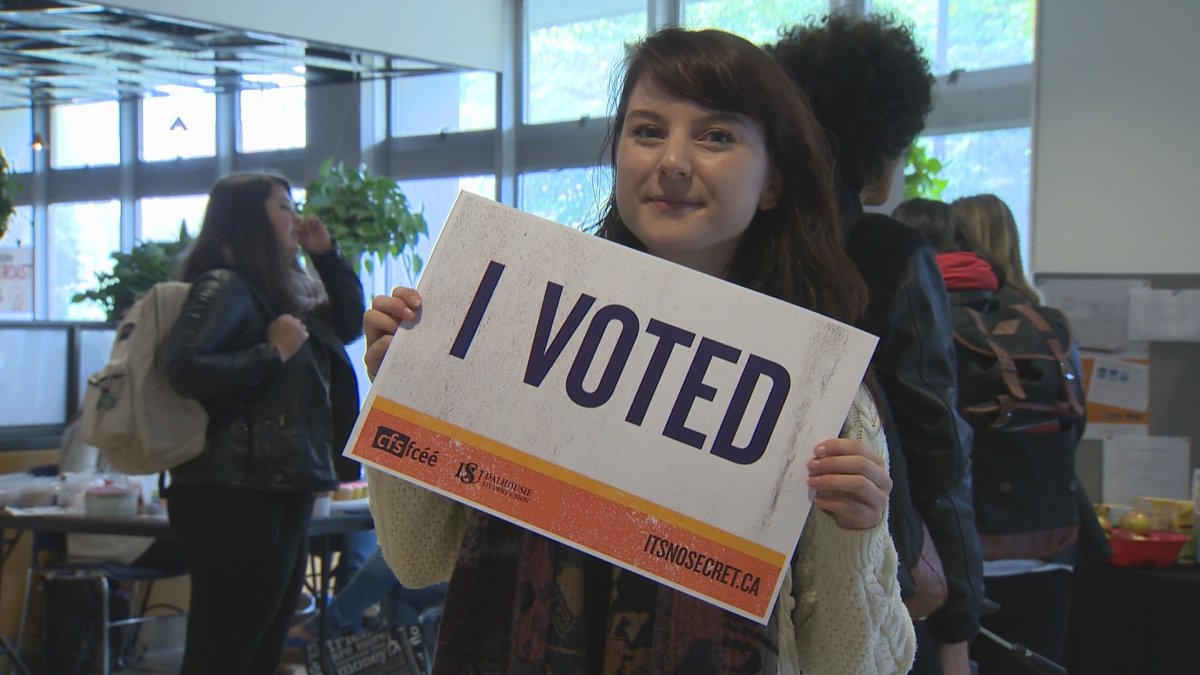 A young person holds up a sign reading "I voted" in this file photo. 