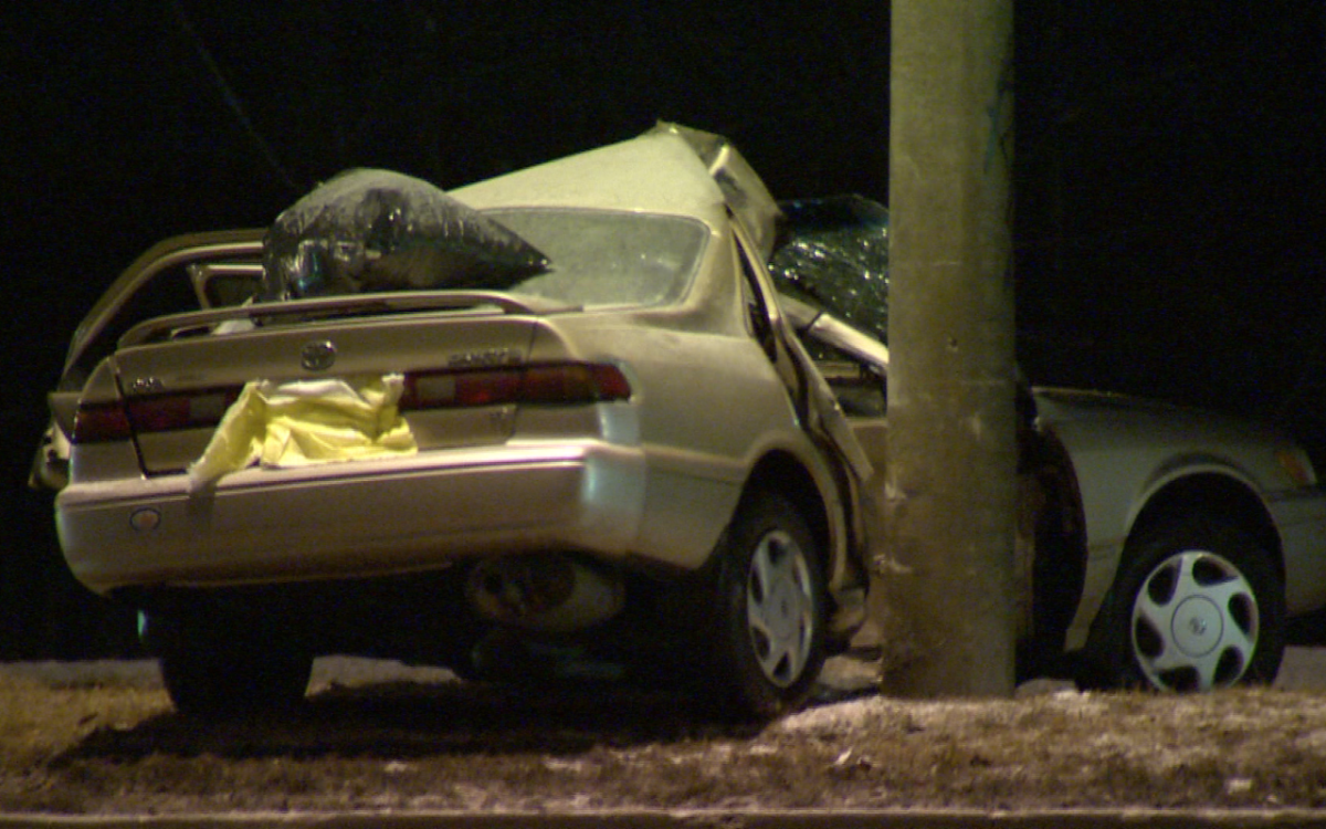 A man was injured after a single-vehicle crash in Brampton on Feb. 10, 2016.
