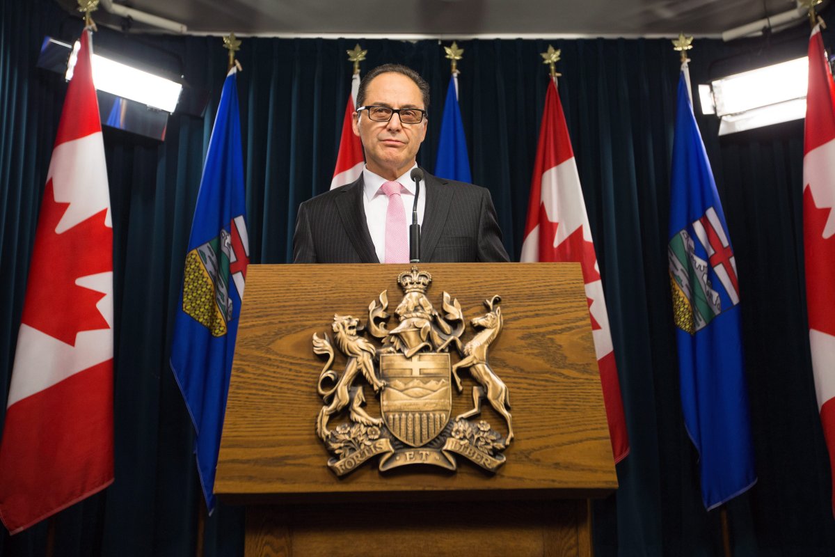 Alberta Finance Minister Joe Ceci gives a third-quarter fiscal update in Edmonton on Wednesday February 24, 2016. 