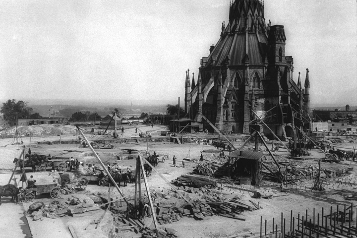 The Library of Parliament was the only part of Centre Block saved from the fire.