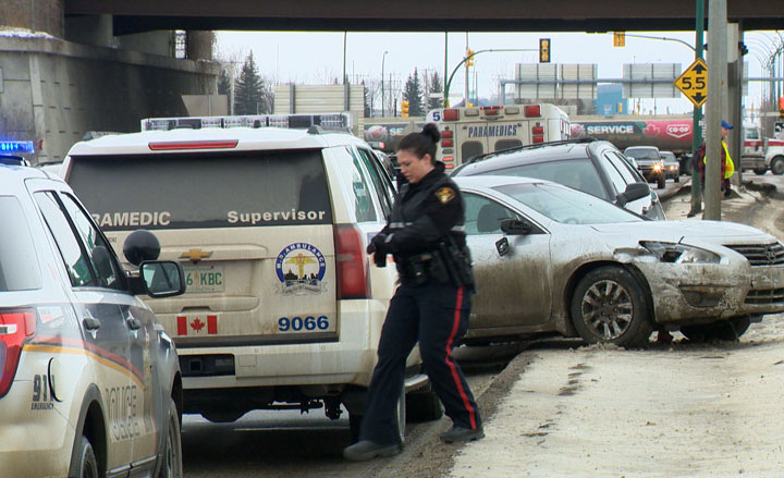 A man has been charged with impaired driving after a multi-vehicle crash Sunday afternoon on 22nd Street West in Saskatoon.