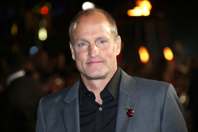 In a Thursday, Nov. 5, 2015 file photo, Woody Harrelson poses for photographers upon arrival at the premiere of the film 'The Hunger Games Mockingjay Part 2', in London.