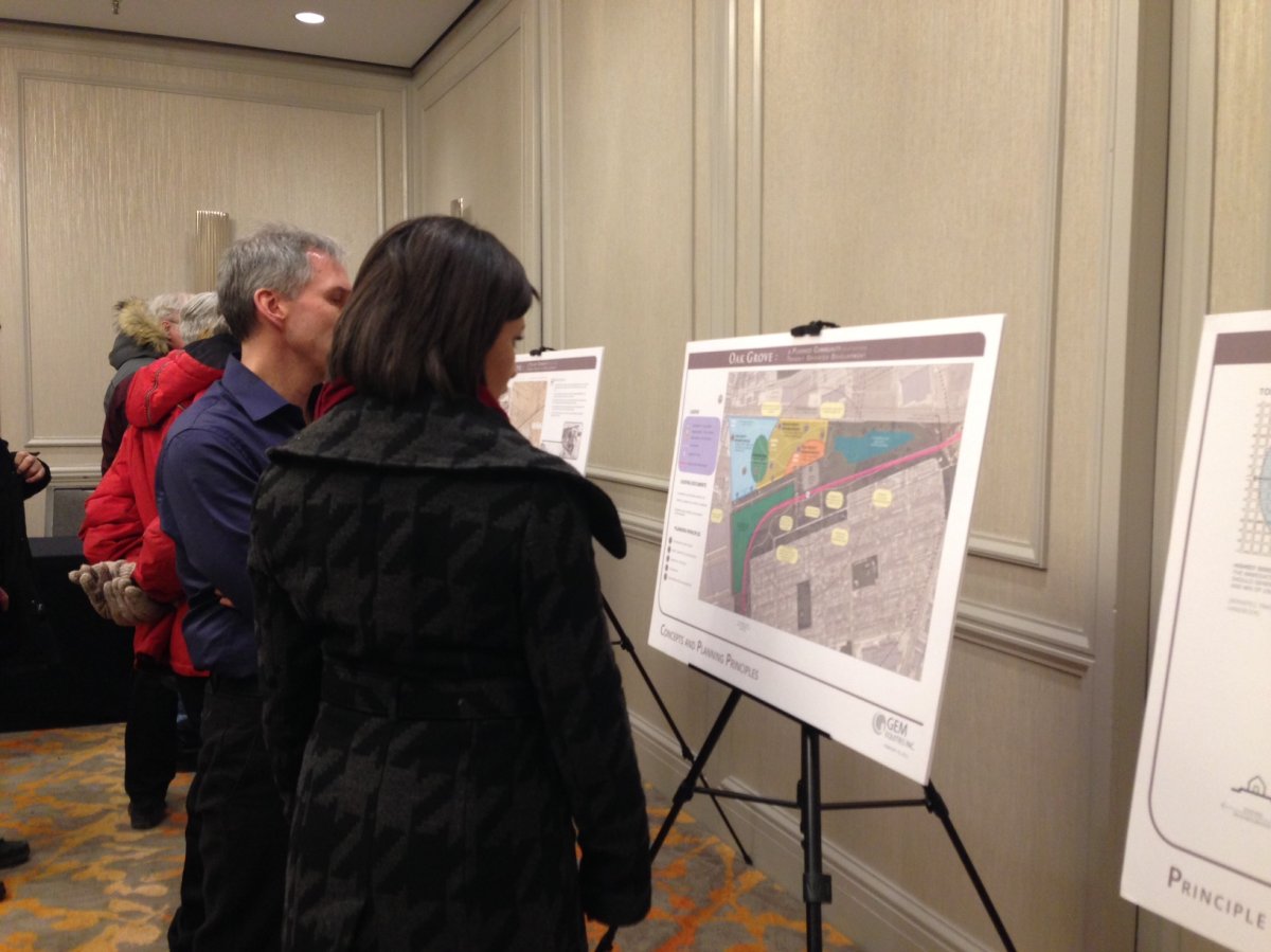 Residents review plans to develop part of the Parker wetlands.