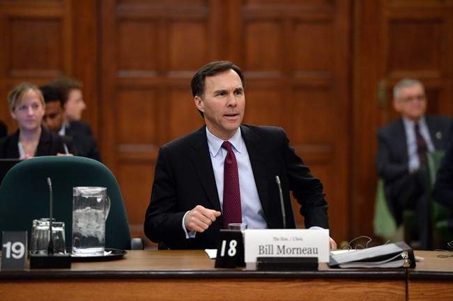 Finance Minister Bill Morneau appears at Commons committee for pre-budget consultations on Parliament Hill in Ottawa on Tuesday, Feb. 23, 2016. 