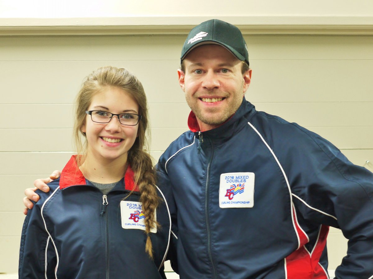 Jim and Jaelyn Cotter, winners of the BC Mixed Doubles Curling Championship.  