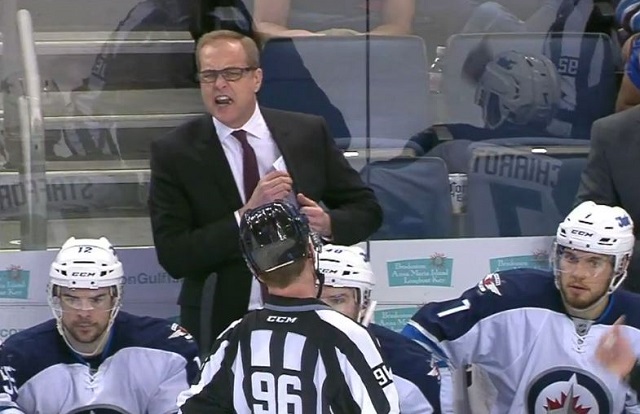 Paul Maurice unhappy with hits on his Jets players in this 2016 file photo. (Sportsnet)