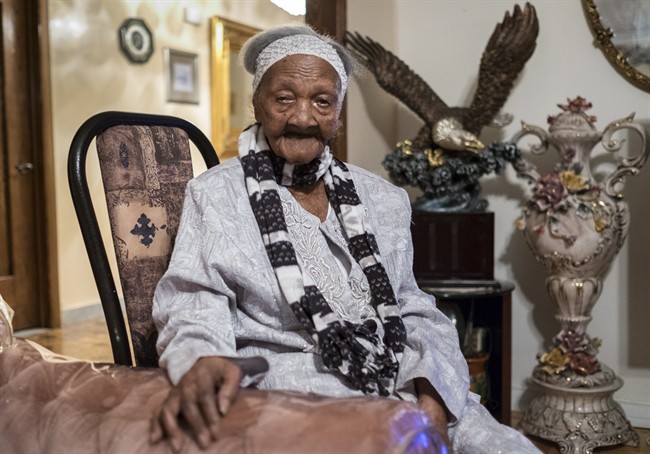 Cecilia Laurent is seen in her home Monday, February 1, 2016 in Laval, Que. Laurent, who celebrated her 120th birthday Sunday, is thought to be the oldest person alive. 