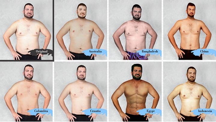 The original photo plus some of the results from around the globe.