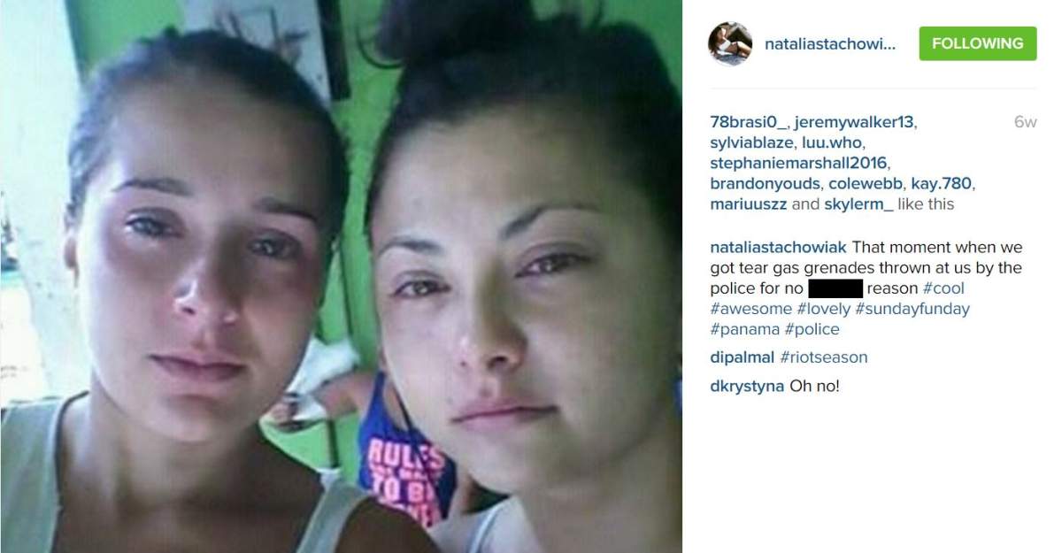 Tear gas is used on the prisoners during the riots.