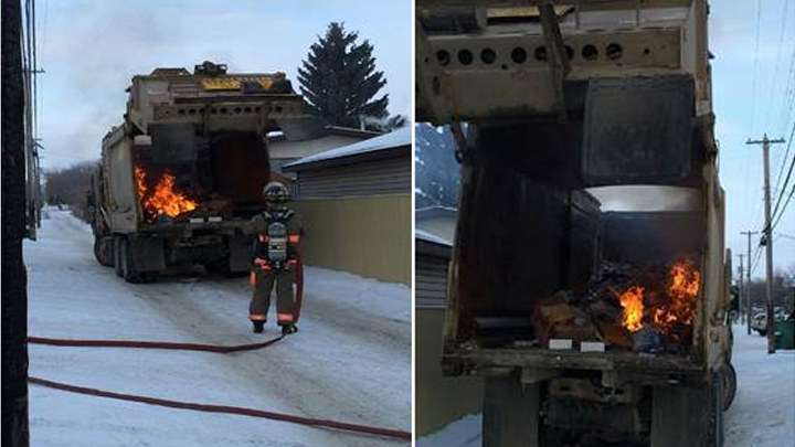 Saskatoon Fire Department officials sound alarm about what to throw in your black bins after a garbage truck fire.