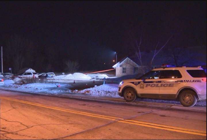 Laval police investigate after a man was stabbed, Friday, February 19, 2016.