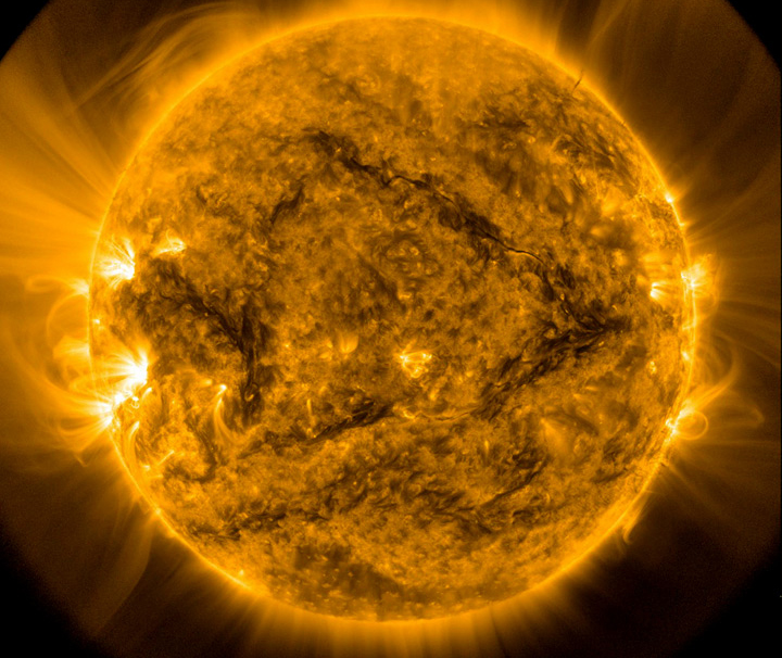 The sun as seen by NASA\’s Solar Dynamics Observatory in May 2015.