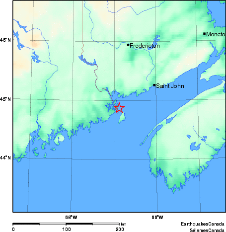 Natural Resources Canada reports a 3.7 magnitude earthquake Tuesday morning near St. Andrews, NB.