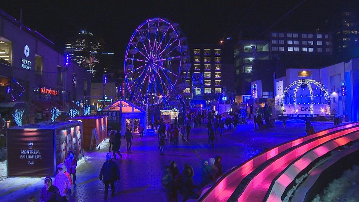 Place des festivals during Montréal en Lumière in 2014.