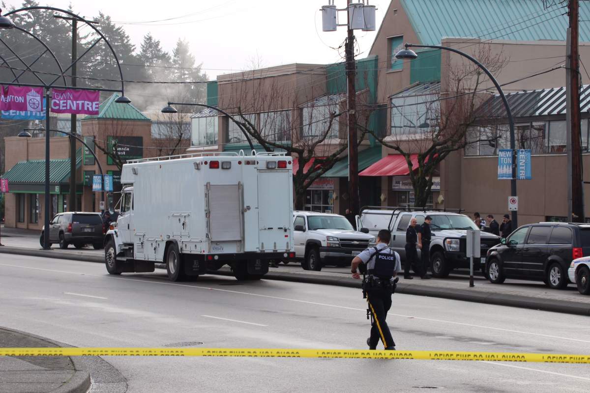 Suspect in custody after RCMP surround Surrey bank for 6 hours - BC ...