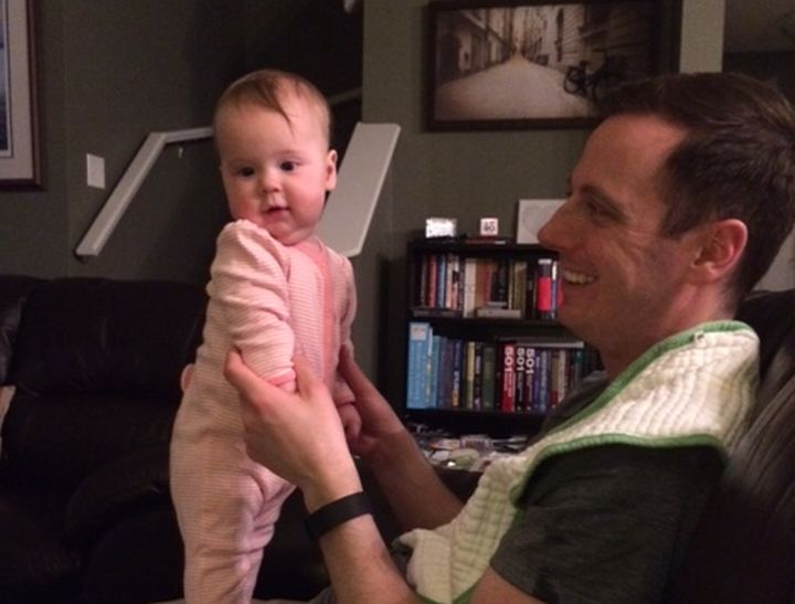 Provincial Affairs reporter Tom Vernon with his daughter Claire. 