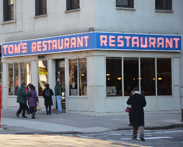 The real-life Tom's restaurant in New York City served as the exterior of Monk's Diner on 'Seinfeld.'.