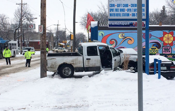 Saskatoon police believe alcohol was a factor in a crash involving a city bus over the noon hour Monday.