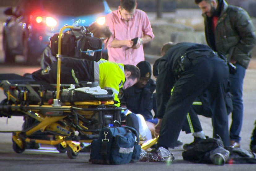 Paramedics treated two victims at the scene ear
highways 400 and 7, but one was pronounced dead.