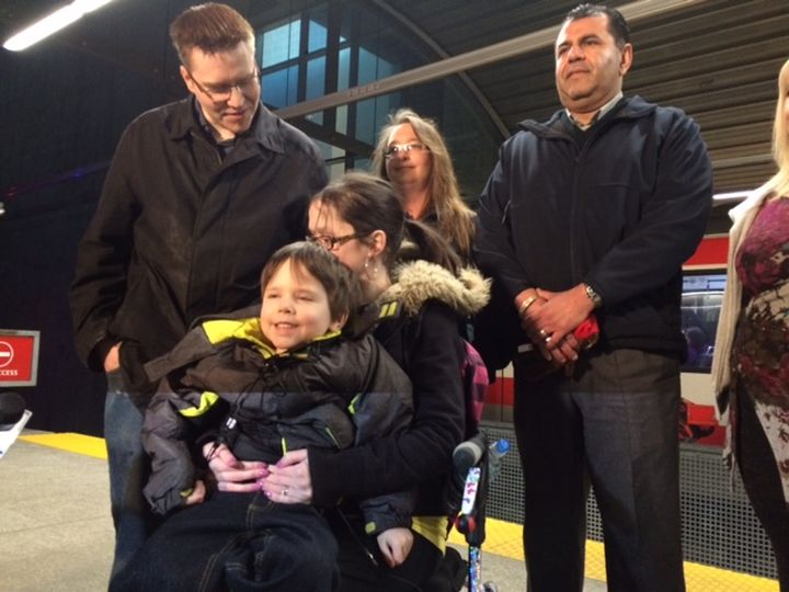 Calgary boy on train