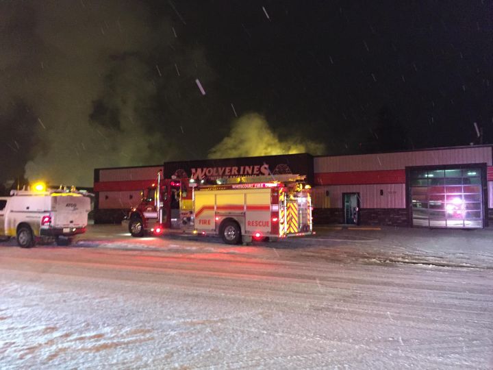 The Whitecourt Wolverines experienced a fire at the Centre of Excellence early Tuesday, Feb. 16, 2016.