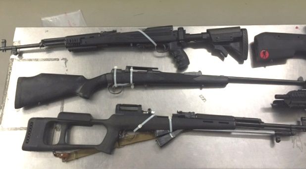 Police seized weapons during a search warrant of a downtown Edmonton home. 