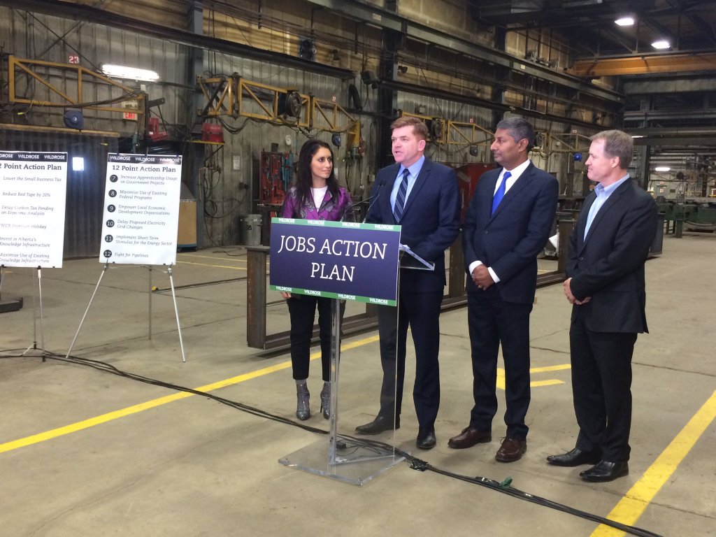 Wildrose leader Brian Jean outlining jobs plan.March 15, 2016.