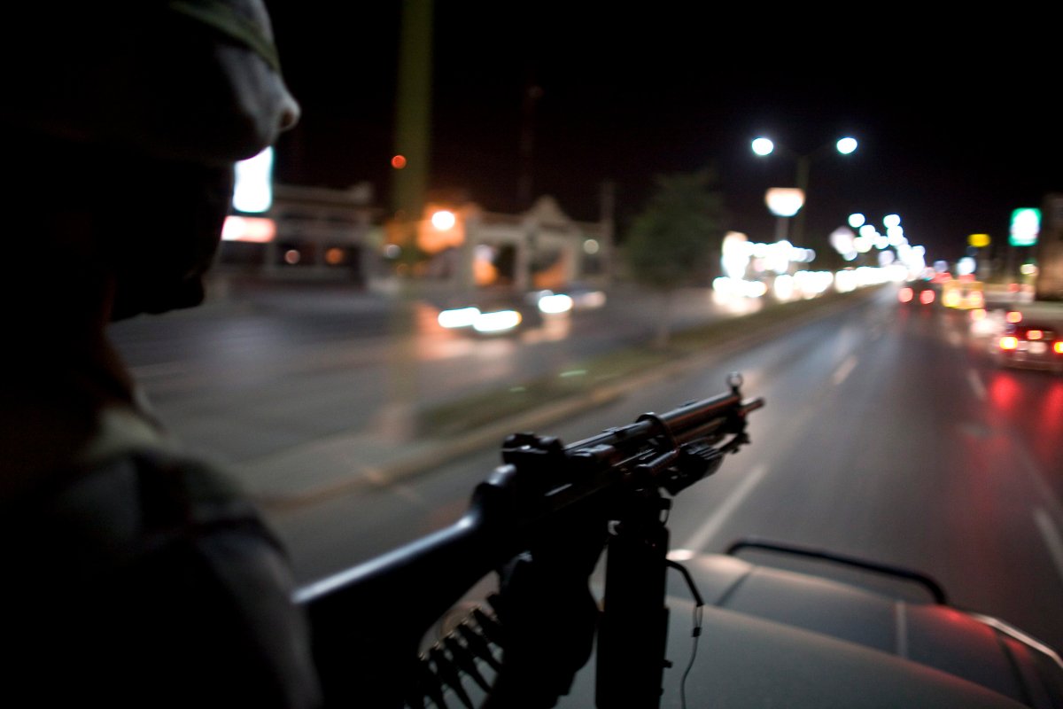 Mexican soldiers patrol the streets of Reynosa, on Mexico's northeastern border with the United States. 