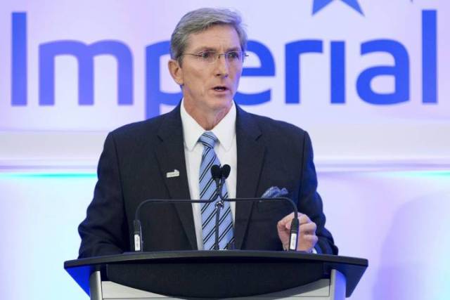 Imperial Oil Chairman, President & CEO Rich Kruger speaks at the company's annual general meeting in Calgary, Alta., Thursday, April 30, 2015.