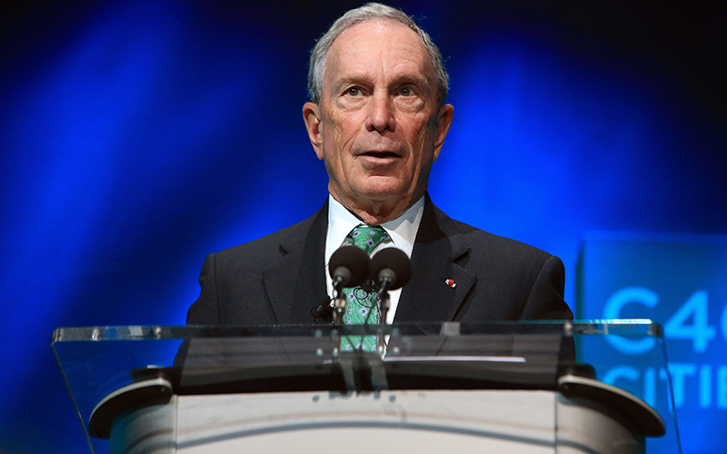 Former New York Mayor Michael Bloomberg speaks during the C40 cities awards ceremony, in Paris. 