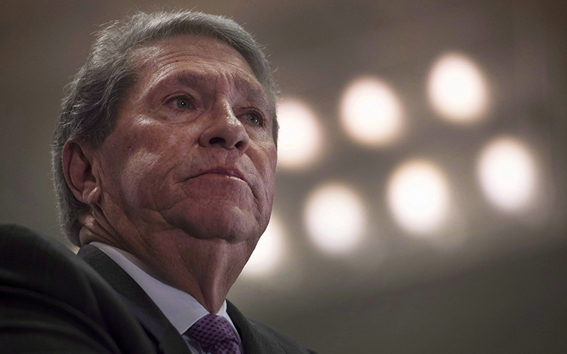 CP Rail CEO Hunter Harrison speaks at the Canadian Club in Toronto on Monday, March 3, 2015. 