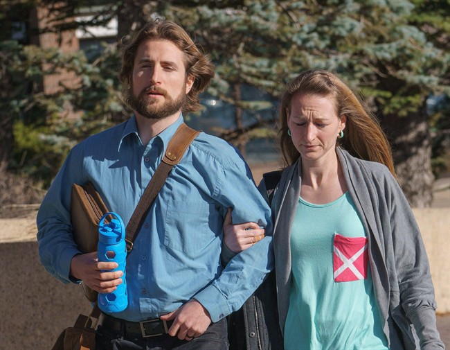 David Stephan and his wife Collet Stephan arrive at court on March 10, 2016, in Lethbridge, Alberta. 