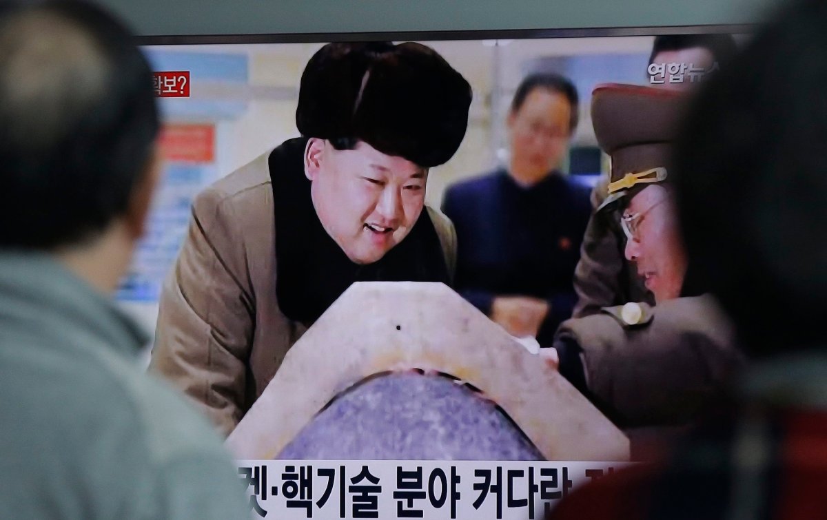 People watch a TV screen showing North Korean leader Kim Jong Un during a news program, at Seoul Railway Station in Seoul, South Korea, Tuesday, March 15, 2016. 