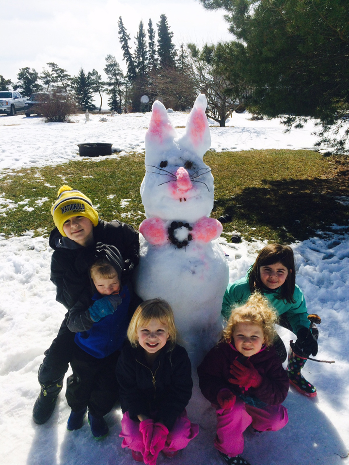 March 28: The Easter snow bunny visited the Nowoselski family farm near Colonsay as captured in this Your Saskatchewan photo.