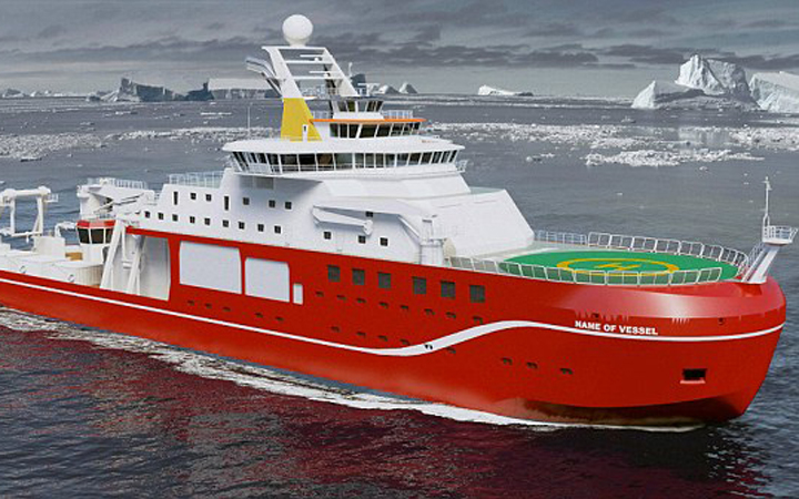 A mock up of a new Royal Research Vessel currently set to be named Boaty McBoatface.
