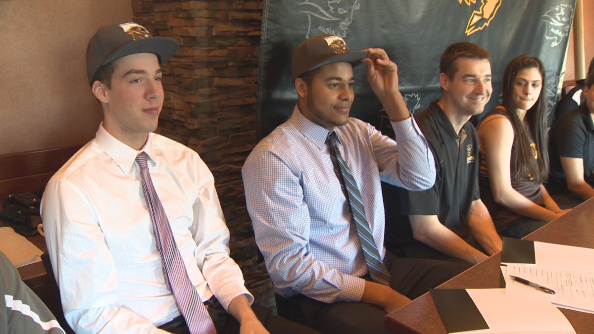 The Manitoba Bisons basketball teams introduce their newest recruits.