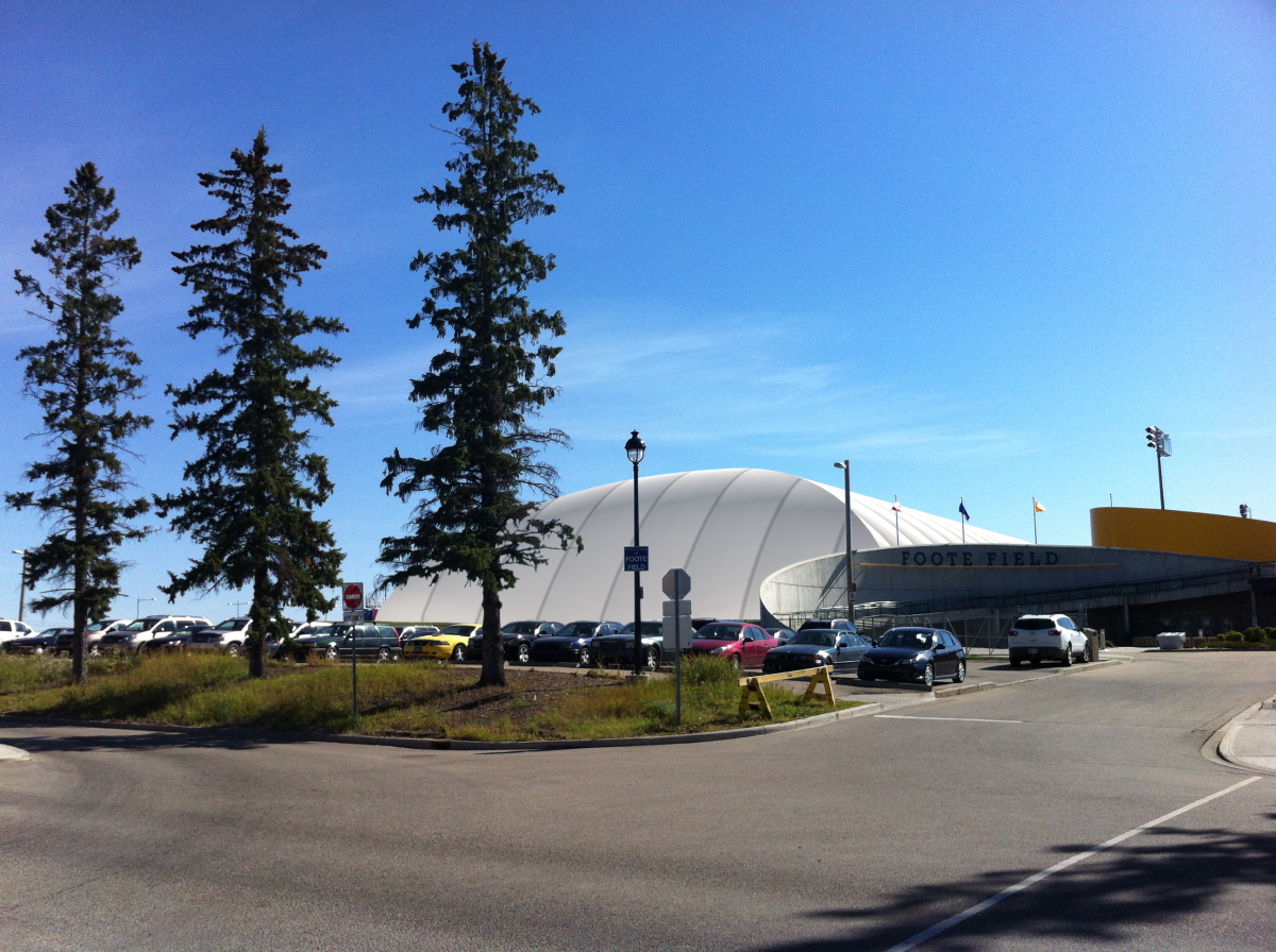 Seasonal Inflatable Dome at Foote Field (University of Alberta).