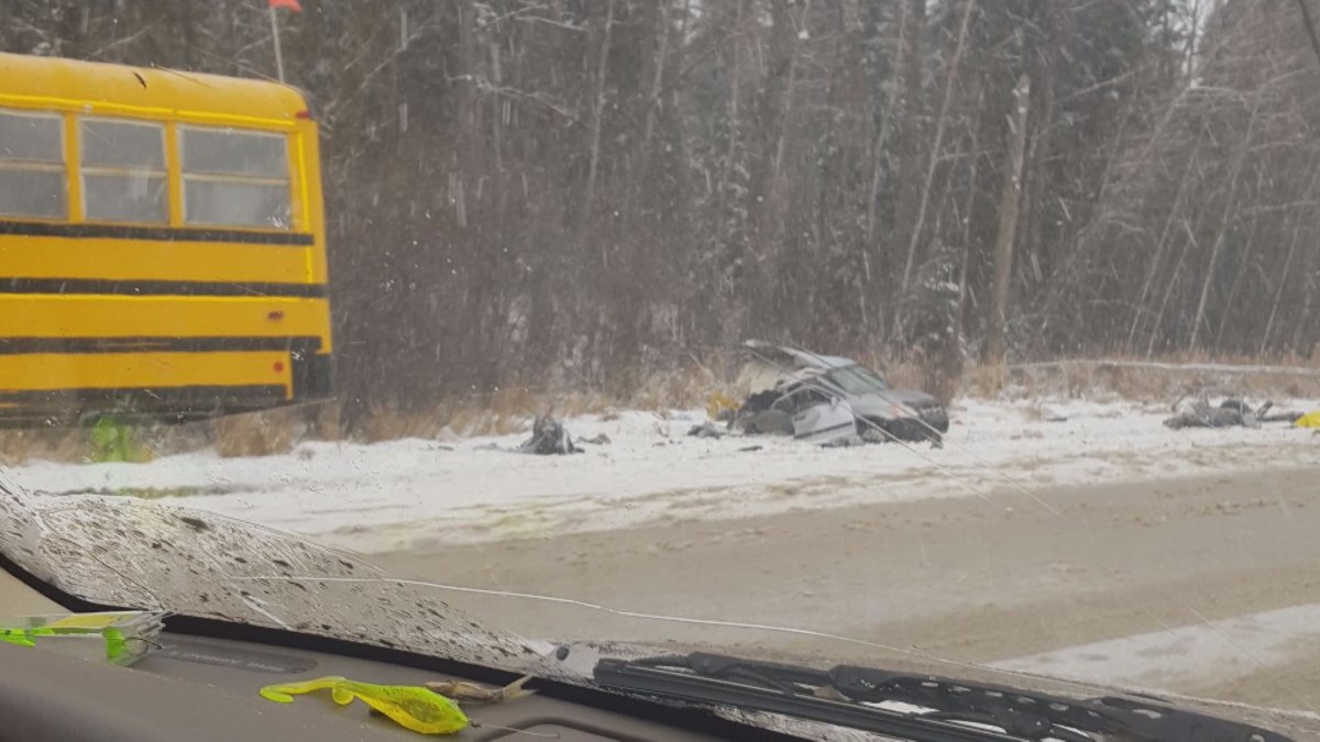 RCMP investigate a serious collision near along Highway 881, near Chard Alberta.