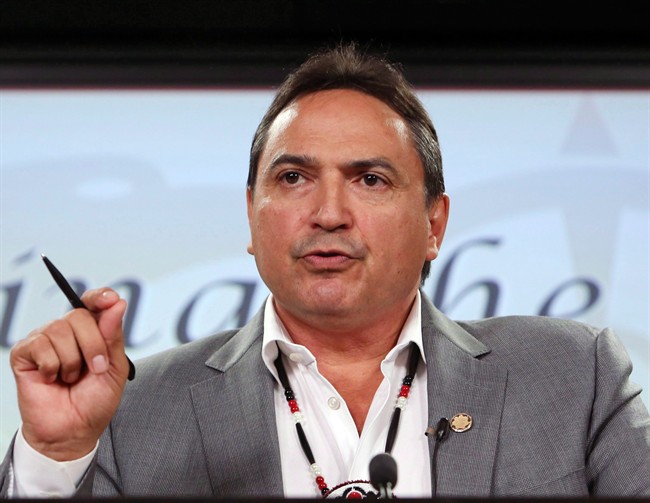 Assembly of First Nations National Chief Perry Bellegarde is seen here at a news conference in Ottawa 2015.