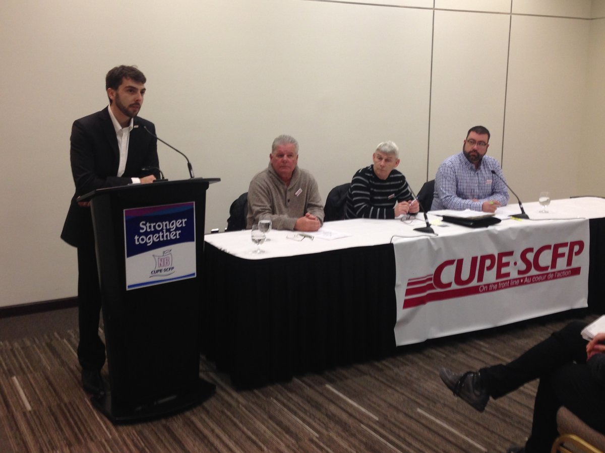 CUPE Local 1190 holds a press conference.