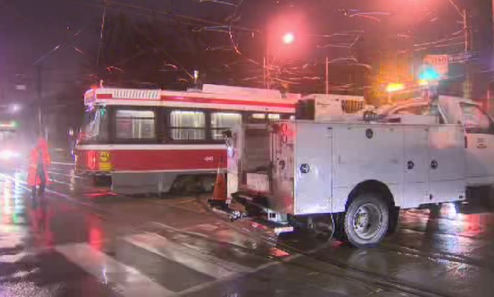 The 505 streetcar derailed near Dundas and Broadview on March 28, 2016.