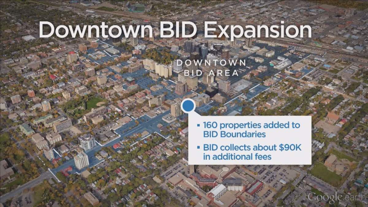 The  blue area represents the proposed Downtown BID expansion.
