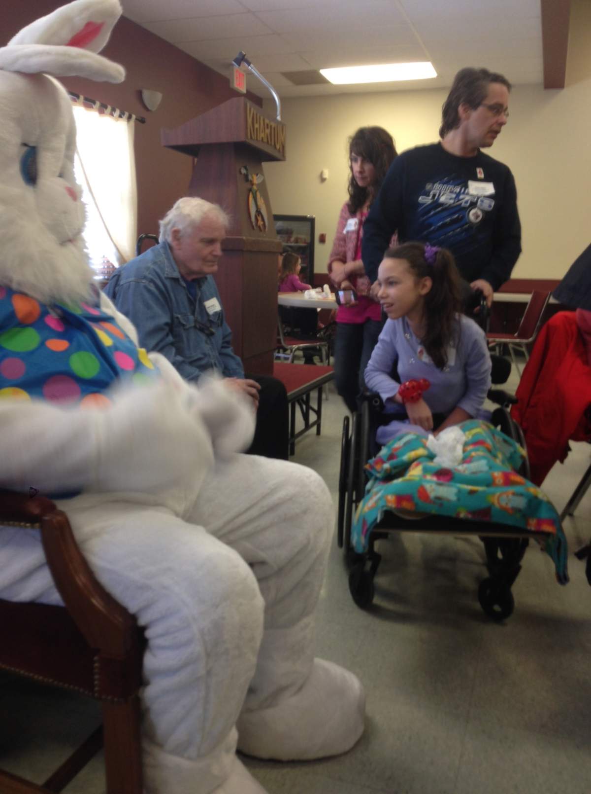 The Easter Bunny made an appearance for young patients