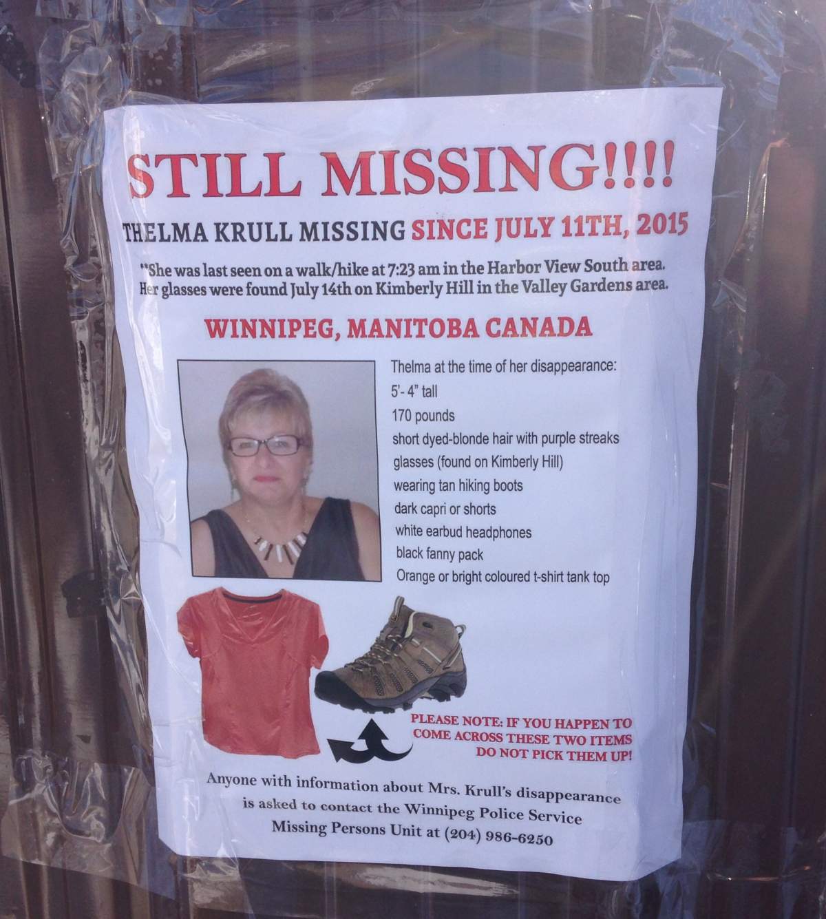 Dozens of volunteers hung new posters around the city to bring attention to Krull’s case.