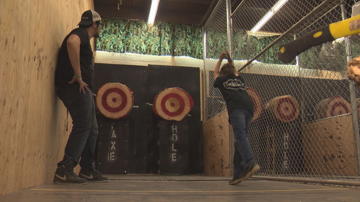 Edmonton's indoor axe throwing facility helped raise awareness for a rare blood disease by hosting a throwing event Sunday.