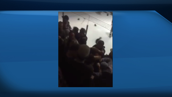 At the end of the game between the Wilkie Outlaws and the Biggar Nationals, a number of fans became involved in a brawl in the stands.