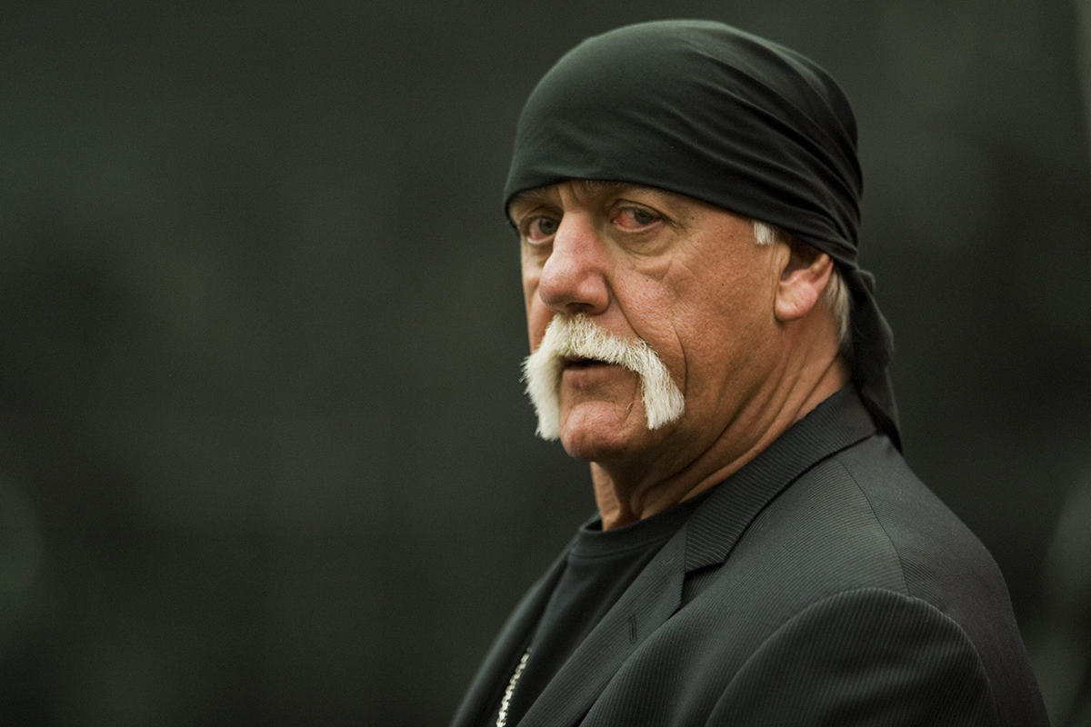 Former professional wrestler Hulk Hogan arrives in the courtroom Wednesday, March 16, 2016, in St. Petersburg, Fla. 