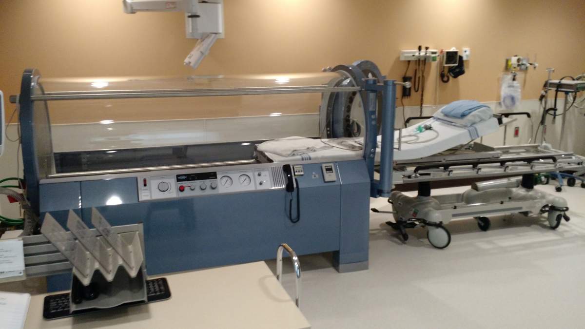 The new hyperbaric oxygen chamber at Moose Jaw’s hospital.